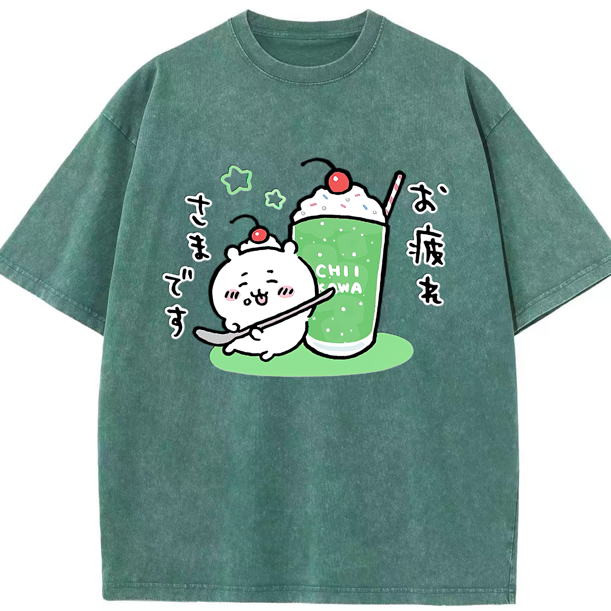 （画像用） ちいかわ ちいかわ Chii-kawa chiikawa 綿100% ヴィンテージ風 半袖Tシャツ（フロントプリント）